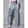imageSweatyRocks Womens High Waist Ripped Straight Leg Jeans Boyfriend Style Distressed Denim Pants with PocketMulticolor