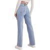 imageSweatyRocks Womens High Waist Straight Leg Jeans Ripped Distressed Denim PantsLight Blue