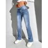 imageSweatyRocks Womens Low Rise Jeans Casual Zipper Fly Flare Leg Denim Pants with PocketMedium Wash