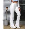 imageSweatyRocks Womens Low Rise Jeans Casual Zipper Fly Flare Leg Denim Pants with PocketWhite