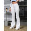 imageSweatyRocks Womens Low Rise Jeans Casual Zipper Fly Flare Leg Denim Pants with PocketWhite