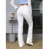 imageSweatyRocks Womens Low Rise Jeans Casual Zipper Fly Flare Leg Denim Pants with PocketWhite