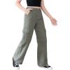 imageSweatyRocks Girls Casual High Waisted Straight Leg Jeans Plain Denim Pants with PocketDark Green