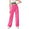 imageSweatyRocks Girls Casual High Waisted Straight Leg Jeans Plain Denim Pants with PocketPink