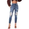 imageSweatyRocks Womens Casual High Rise Ripped Jeans Zipper Fly Skinny Denim PantsLight Blue