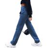 imageSweatyRocks Womens Casual High Waisted Straight Leg Boyfriend Jeans Denim PantsDark Wash Color