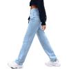 imageSweatyRocks Womens Casual High Waisted Straight Leg Boyfriend Jeans Denim PantsLight Wash