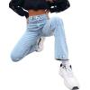 imageSweatyRocks Womens Casual High Waisted Straight Leg Boyfriend Jeans Denim PantsLight Wash