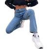 imageSweatyRocks Womens Casual High Waisted Straight Leg Boyfriend Jeans Denim PantsMedium Wash Color
