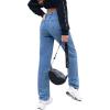 imageSweatyRocks Womens Casual High Waisted Straight Leg Boyfriend Jeans Denim PantsMedium Wash Color