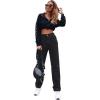 imageSweatyRocks Womens Casual High Waisted Straight Leg Boyfriend Jeans Denim PantsSolid Black