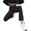 imageSweatyRocks Womens Casual High Waisted Straight Leg Boyfriend Jeans Denim PantsSolid Black