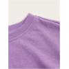 imageSweatyRocks Womens Corset Crop Sweatshirt Long Sleeve Hanky Hem Cropped Pullover TopsLilac Purple