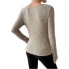 imageSweatyRocks Womens Cowl Neck Long Sleeve T Shirts Draped Slim Fit Ribbed Knit Basic TopsApricot