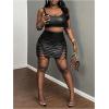imageSweatyRocks Womens Crisscross Lace Up Stretchy PU Leather High Waist Bodycon Mini SkirtsBlack