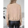 imageSweatyRocks Womens Faux Suede Short Bomber Jacket Coat Stand Collar Lightweight Zip Up Fashion Outerwear TopsApricot