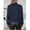 imageSweatyRocks Womens Faux Suede Short Bomber Jacket Coat Stand Collar Lightweight Zip Up Fashion Outerwear TopsBlue