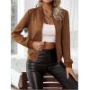imageSweatyRocks Womens Faux Suede Short Bomber Jacket Coat Stand Collar Lightweight Zip Up Fashion Outerwear TopsBrown
