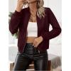 imageSweatyRocks Womens Faux Suede Short Bomber Jacket Coat Stand Collar Lightweight Zip Up Fashion Outerwear TopsBurgundy