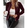 imageSweatyRocks Womens Faux Suede Short Bomber Jacket Coat Stand Collar Lightweight Zip Up Fashion Outerwear TopsBurgundy