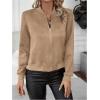 imageSweatyRocks Womens Faux Suede Short Bomber Jacket Coat Stand Collar Lightweight Zip Up Fashion Outerwear TopsKhaki