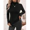 imageSweatyRocks Womens Fleece Lined Tight Shirt Long Sleeves Mock Neck Slim Fit Thermal Base Layer TopsBlack