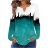 imageSweatyRocks Womens Graphic Tees Long Sleeves Tie Dye Print Lightweight Notch Neck T ShirtMulticolor
