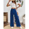 imageSweatyRocks Womens Leopard Print High Waisted Wide Leg Pants Casual Long TrousersBlue