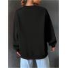 imageSweatyRocks Womens Letter Graphic Crewneck Sweatshirts Long Sleeve Oversized Pullover TopBlack Letter
