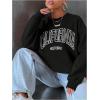 imageSweatyRocks Womens Letter Graphic Crewneck Sweatshirts Long Sleeve Oversized Pullover TopBlack Letter