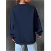 imageSweatyRocks Womens Letter Graphic Crewneck Sweatshirts Long Sleeve Oversized Pullover TopBlue