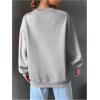 imageSweatyRocks Womens Letter Graphic Crewneck Sweatshirts Long Sleeve Oversized Pullover TopLight Grey