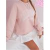 imageSweatyRocks Womens Letter Graphic Crewneck Sweatshirts Long Sleeve Oversized Pullover TopLight Pink