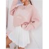 imageSweatyRocks Womens Letter Graphic Crewneck Sweatshirts Long Sleeve Oversized Pullover TopLight Pink