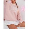imageSweatyRocks Womens Letter Graphic Crewneck Sweatshirts Long Sleeve Oversized Pullover TopLight Pink