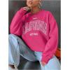 imageSweatyRocks Womens Letter Graphic Crewneck Sweatshirts Long Sleeve Oversized Pullover TopPink Letter