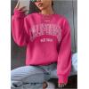 imageSweatyRocks Womens Letter Graphic Crewneck Sweatshirts Long Sleeve Oversized Pullover TopPink Letter