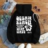 imageSweatyRocks Womens Letter Graphic Drawstring Hoodies Long Sleeve Thermal Pullovers SweatshirtsBlack