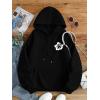 imageSweatyRocks Womens Letter Graphic Drawstring Hoodies Long Sleeve Thermal Pullovers SweatshirtsBlack