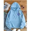 imageSweatyRocks Womens Letter Graphic Drawstring Hoodies Long Sleeve Thermal Pullovers SweatshirtsBlue