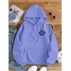 imageSweatyRocks Womens Letter Graphic Drawstring Hoodies Long Sleeve Thermal Pullovers SweatshirtsBlue Floral