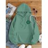 imageSweatyRocks Womens Letter Graphic Drawstring Hoodies Long Sleeve Thermal Pullovers SweatshirtsGreen