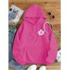 imageSweatyRocks Womens Letter Graphic Drawstring Hoodies Long Sleeve Thermal Pullovers SweatshirtsHot Pink
