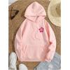 imageSweatyRocks Womens Letter Graphic Drawstring Hoodies Long Sleeve Thermal Pullovers SweatshirtsPink