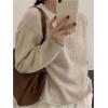 imageSweatyRocks Womens Light Weight Cardigan Round Neck Long Sleeve Button Down Sweaters KnitwearApricot