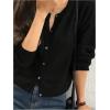 imageSweatyRocks Womens Light Weight Cardigan Round Neck Long Sleeve Button Down Sweaters KnitwearBlack