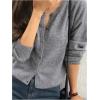 imageSweatyRocks Womens Light Weight Cardigan Round Neck Long Sleeve Button Down Sweaters KnitwearGrey