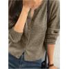 imageSweatyRocks Womens Light Weight Cardigan Round Neck Long Sleeve Button Down Sweaters KnitwearKhaki