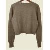 imageSweatyRocks Womens Light Weight Cardigan Round Neck Long Sleeve Button Down Sweaters KnitwearKhaki
