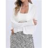 imageSweatyRocks Womens Open Front Knit Cropped Lightweight Cardigan Sweater ShrugWhite